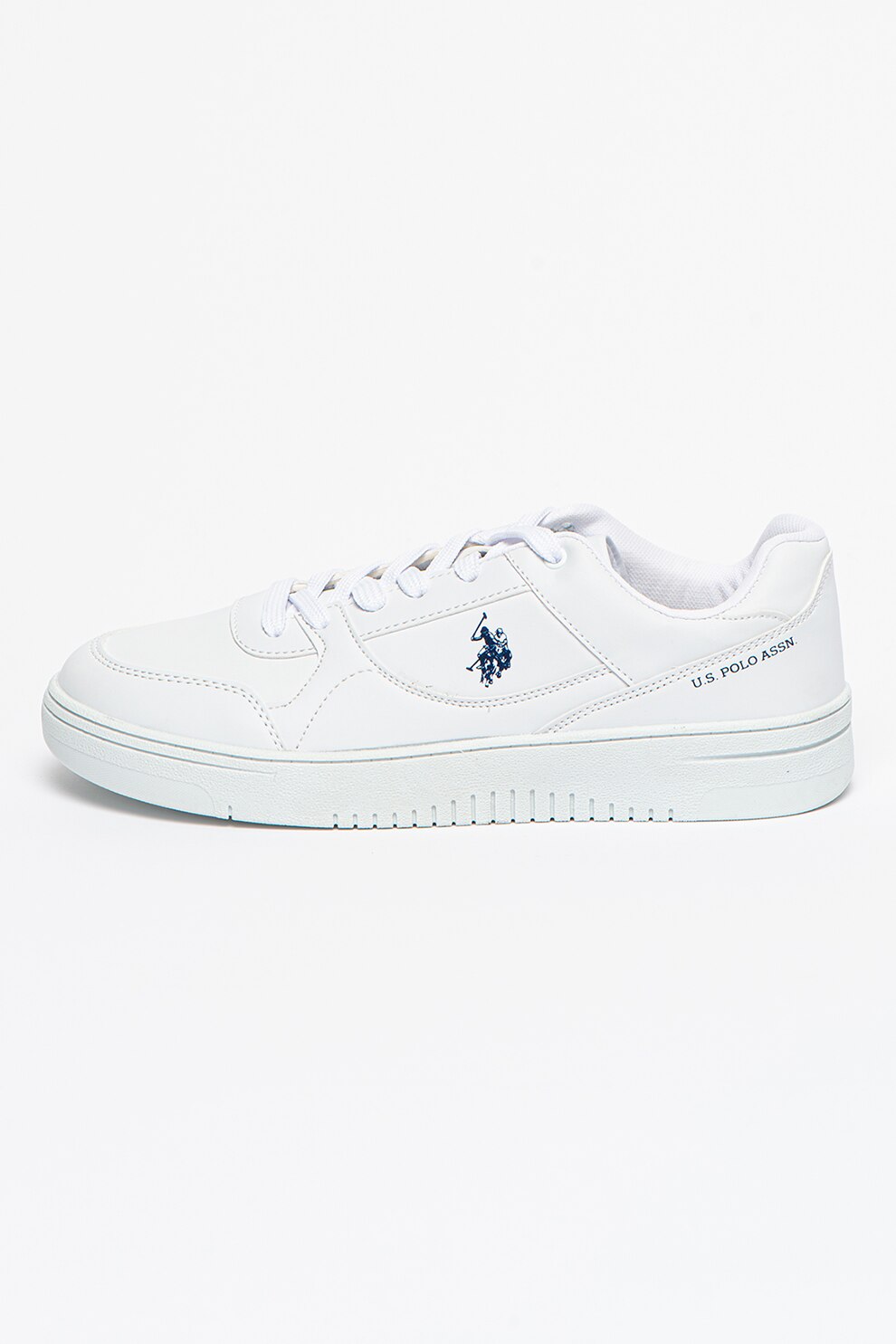 U.S. Polo Assn., Pantofi sport de piele ecologica Lee, Alb
