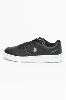 U.S. Polo Assn., Pantofi sport de piele ecologica Lee, Negru U.S. Polo Assn., Pantofi sport de piele ecologica Lee, Negru