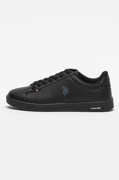 U.S. Polo Assn., Pantofi sport din piele ecologica Franco, Negru U.S. Polo Assn., Pantofi sport din piele ecologica Franco, Negru