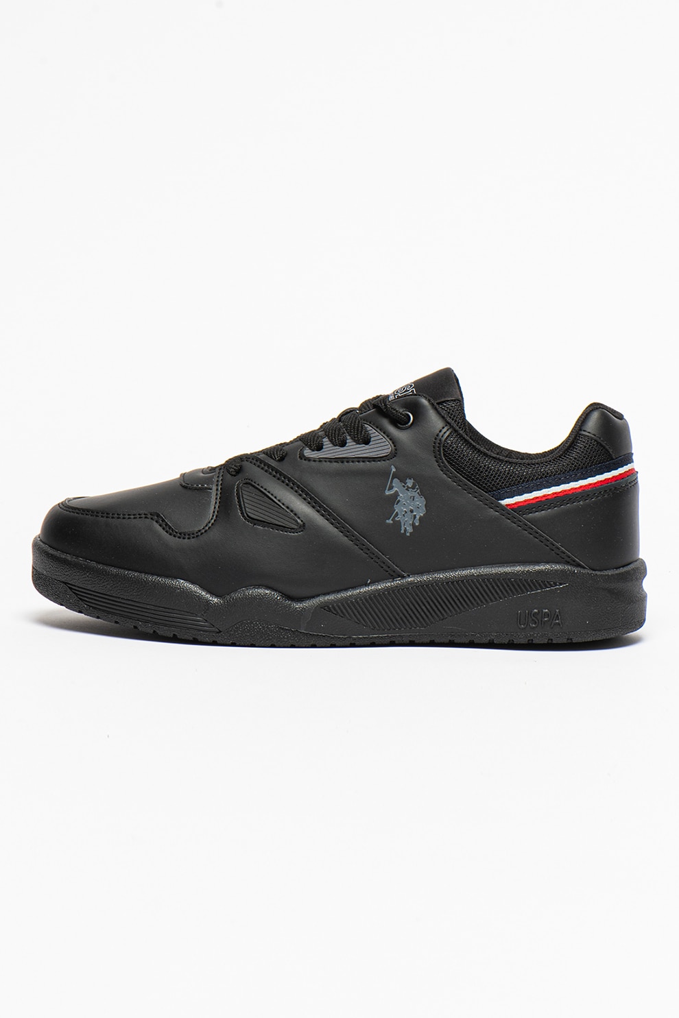 U.S. Polo Assn., Pantofi sport din piele ecologica Parker, Negru