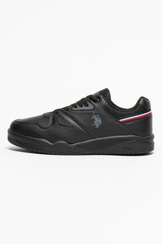 U.S. Polo Assn., Pantofi sport din piele ecologica Parker, Negru U.S. Polo Assn., Pantofi sport din piele ecologica Parker, Negru