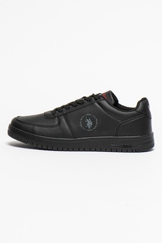 U.S. Polo Assn., Pantofi sport cu detaliu logo Dimler, Negru U.S. Polo Assn., Pantofi sport cu detaliu logo Dimler, Negru