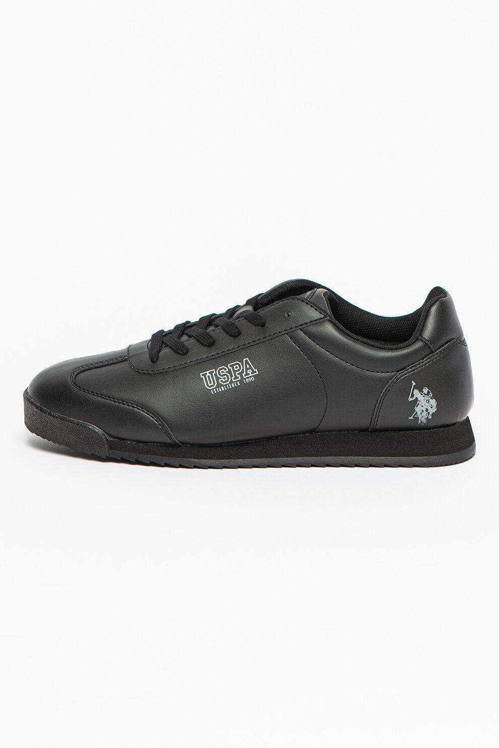 U.S. Polo Assn., Pantofi sport uni de piele ecologica Deep, Negru