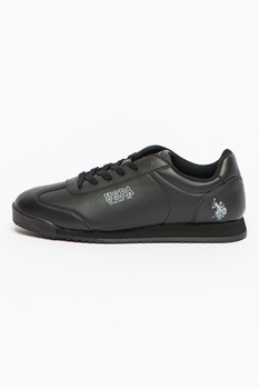 U.S. Polo Assn., Pantofi sport uni de piele ecologica Deep, Negru U.S. Polo Assn., Pantofi sport uni de piele ecologica Deep, Negru