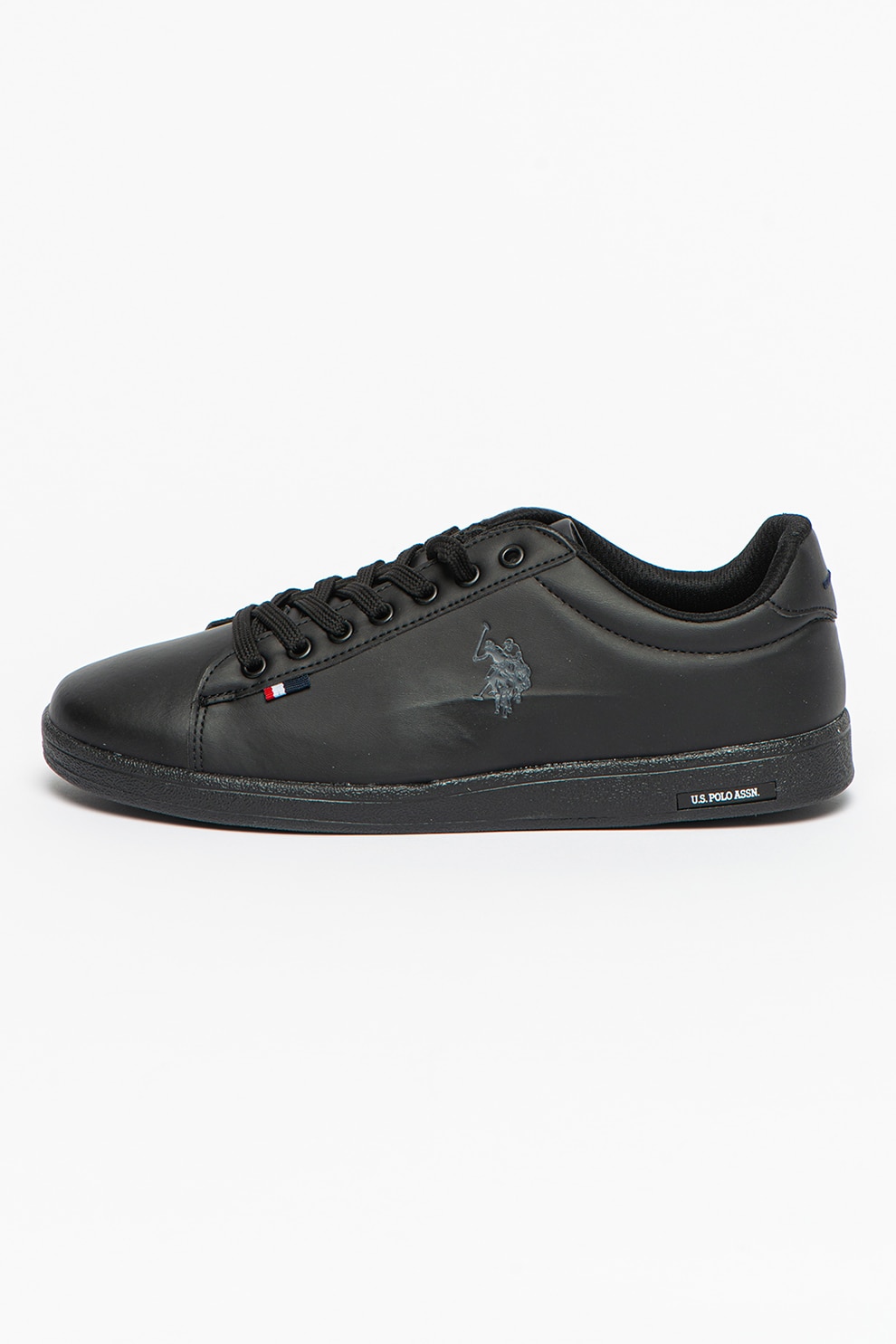 U.S. Polo Assn., Pantofi sport de piele ecologica Franco, Negru