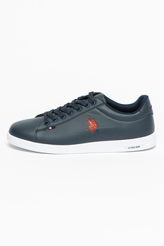 U.S. Polo Assn., Pantofi sport de piele ecologica Franco, Bleumarin/Rosu U.S. Polo Assn., Pantofi sport de piele ecologica Franco, Bleumarin/Rosu