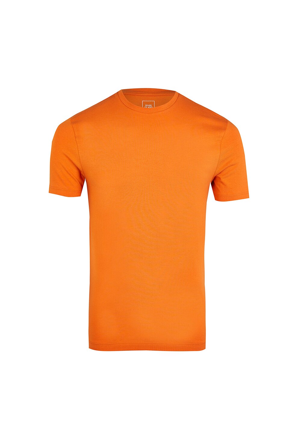 River Island, Tricou slim fit cu decolteu la baza gatului, Oranj