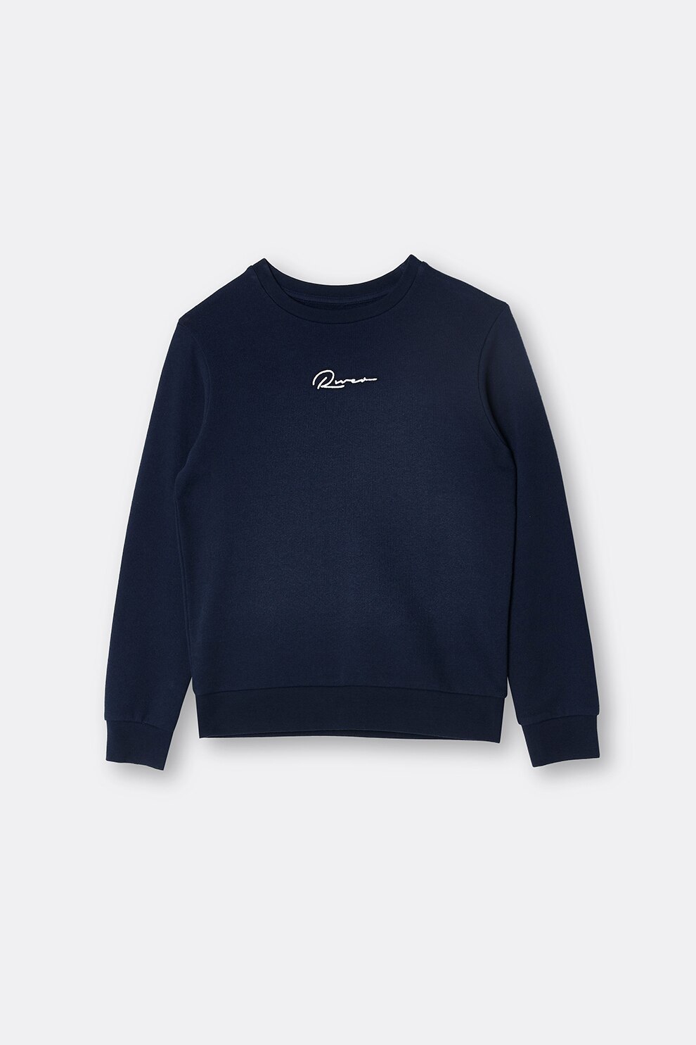 River Island, Bluza sport de bumbac cu decolteu la baza gatului, Bleumarin