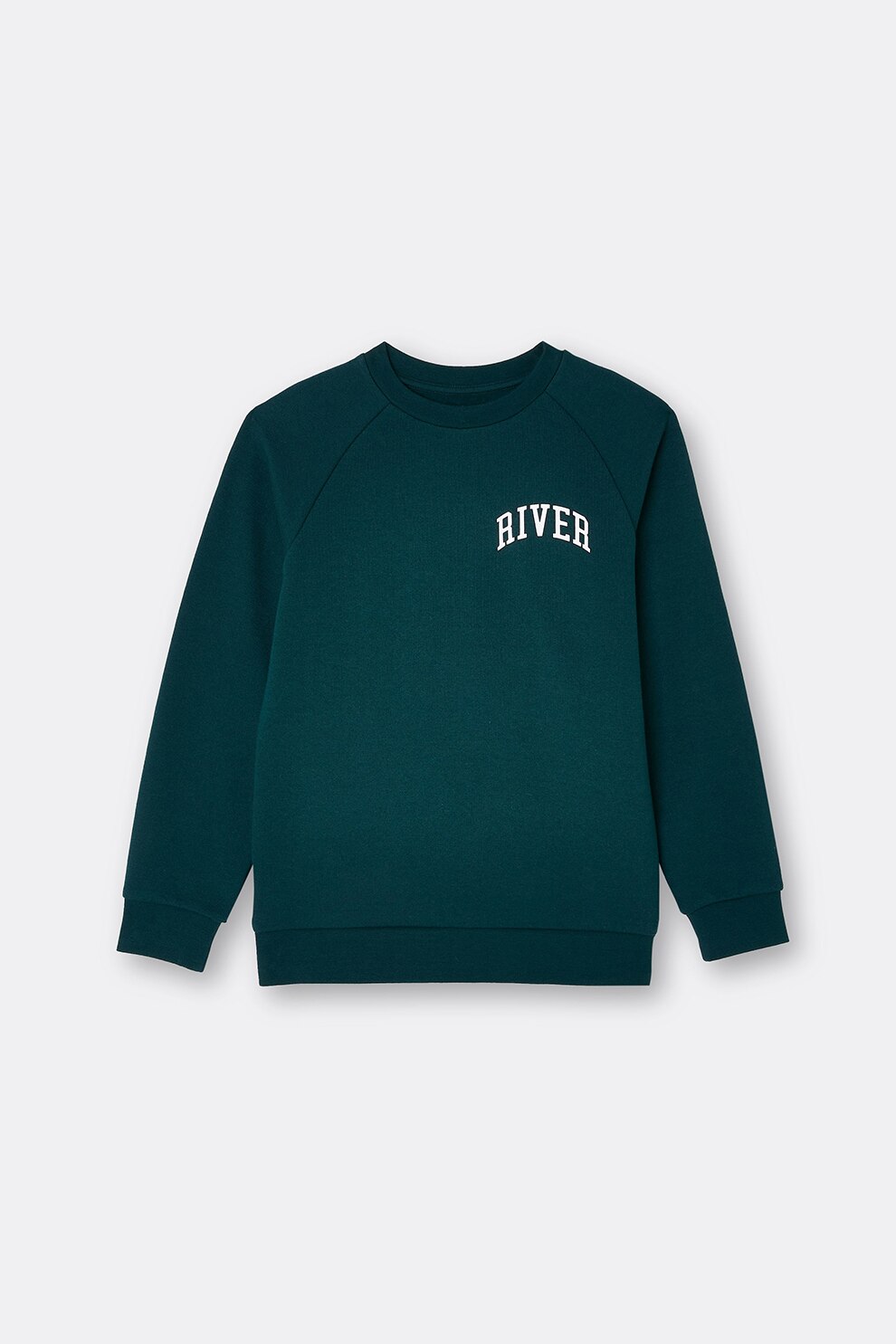 River Island, Bluza sport cu maneci raglan, Verde englez