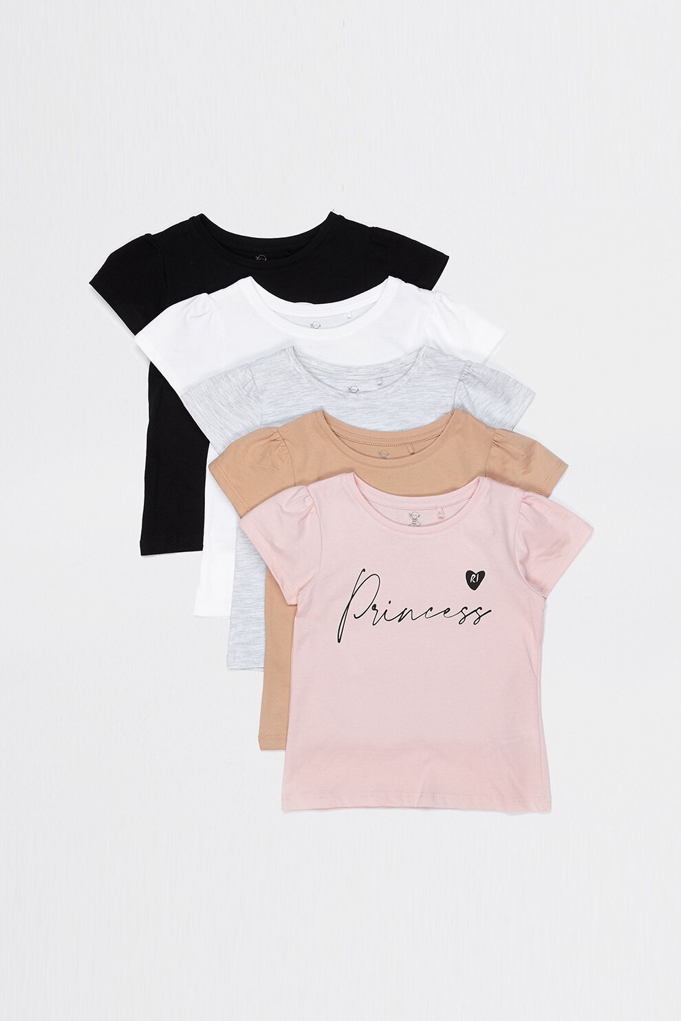 River Island, Set de tricouri cu imprimeu - 5 piese, Multicolora