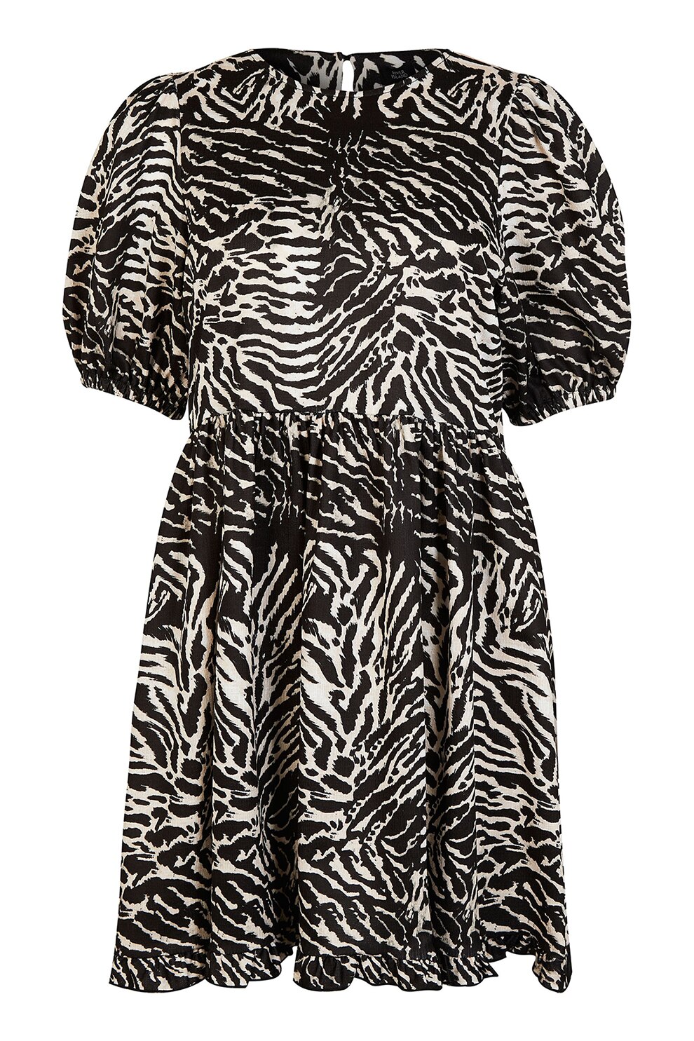 River Island, Rochie evazata cu imprimeu, Negru/Alb