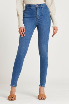River Island, Blugi skinny cu talie inalta, Albastru River Island, Blugi skinny cu talie inalta, Albastru
