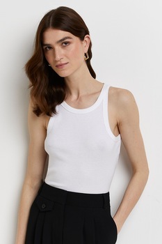 River Island, Top cu decolteu rotund, Alb River Island, Top cu decolteu rotund, Alb