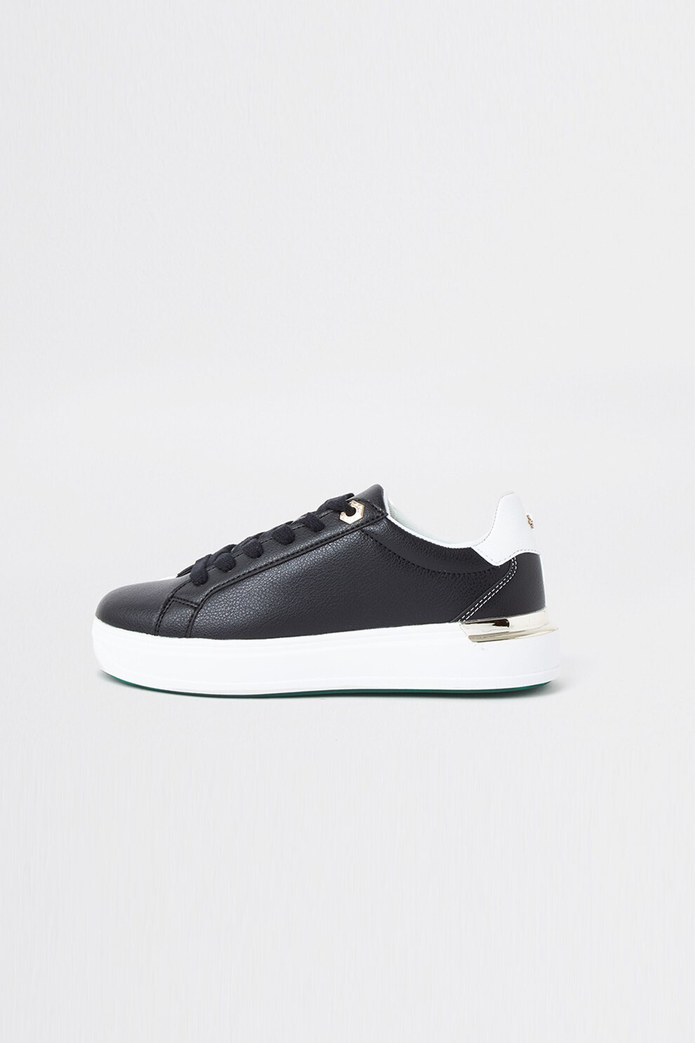 River Island, Pantofi sport din piele ecologica cu talpa masiva, Negru