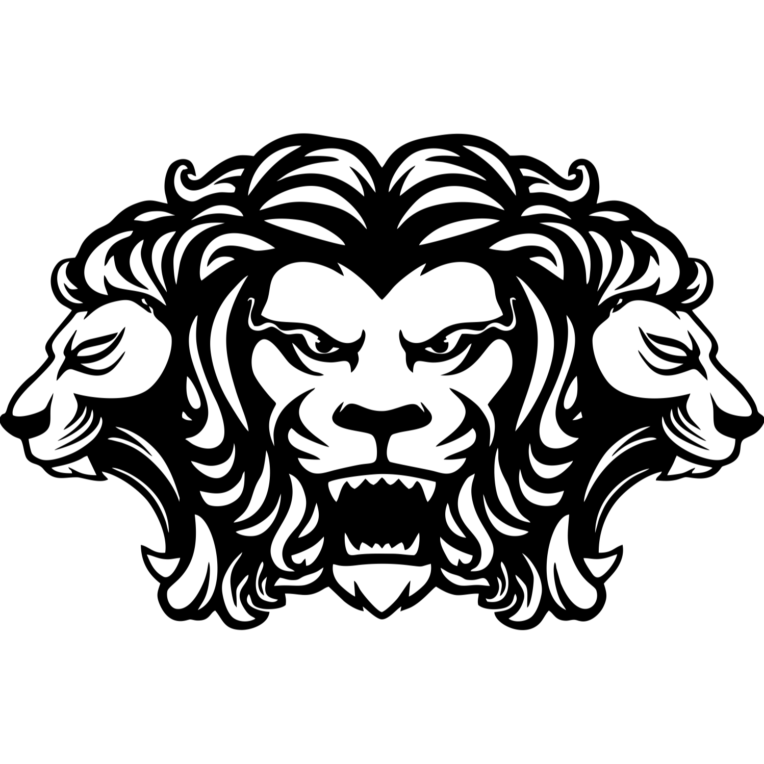 Decor perete Capete de Lei HH717 din lemn 41x27 cm