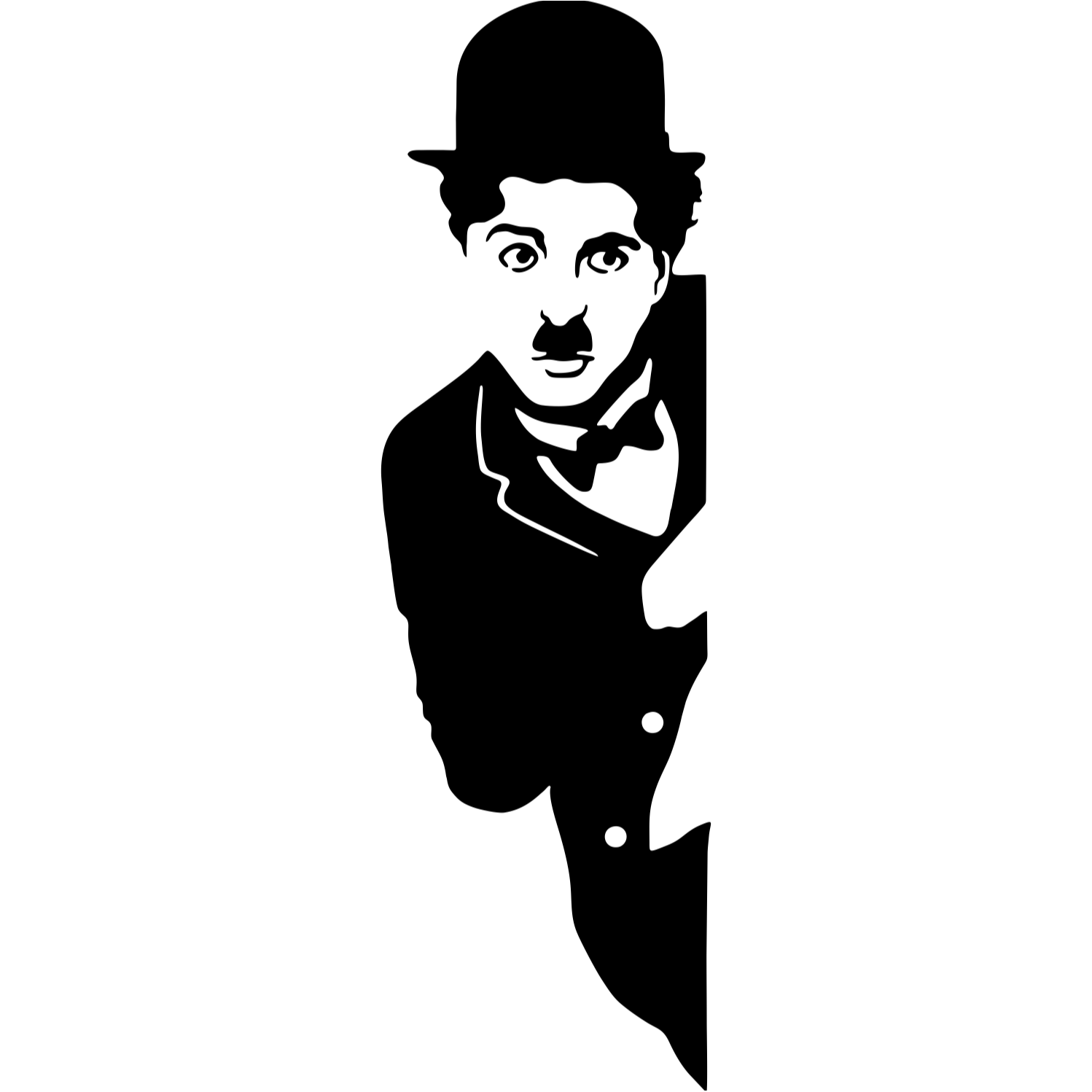 Decor perete Charlie Chaplin HH764 din lemn 17x57 cm