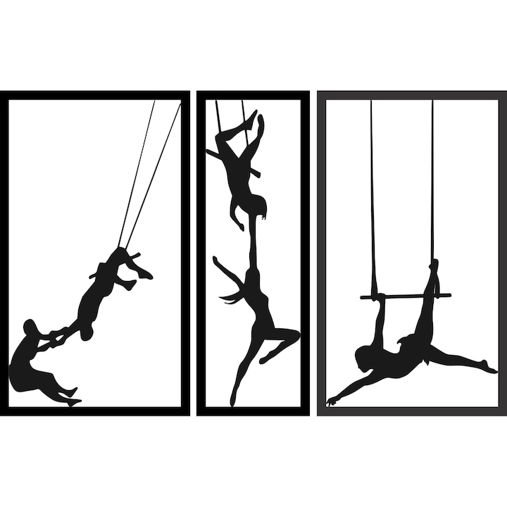 3 части HH777 дървена циркова декорация за стена 89х57см