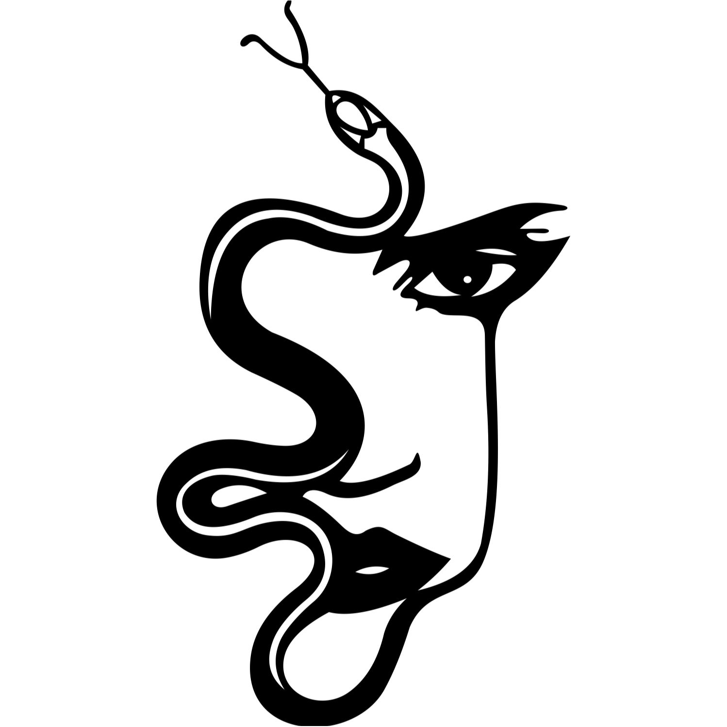 Decor perete Chip de Femeie din Sarpe HH760 din lemn 27x47 cm