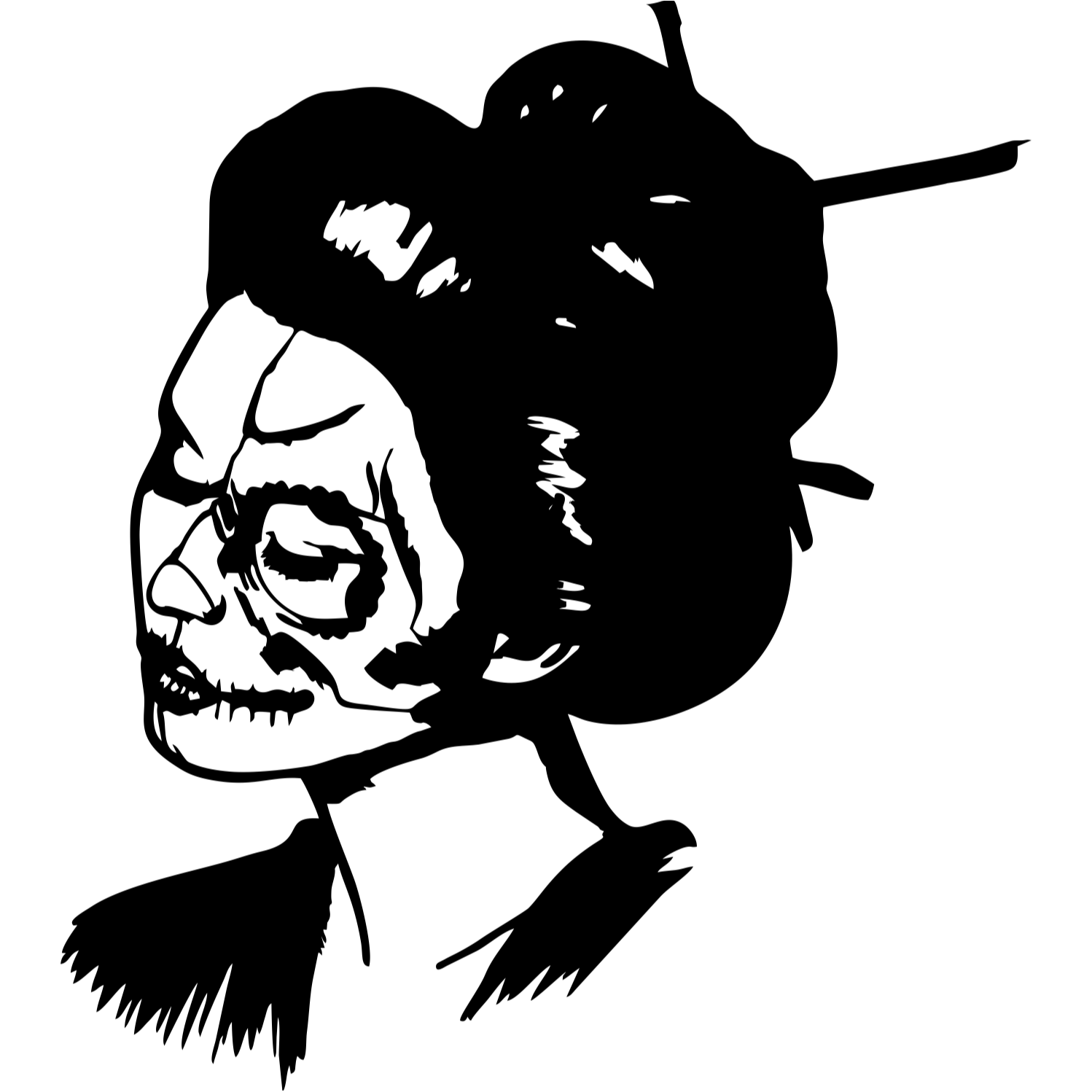 Decor perete Craniu Fata HH716 din lemn 20x27 cm