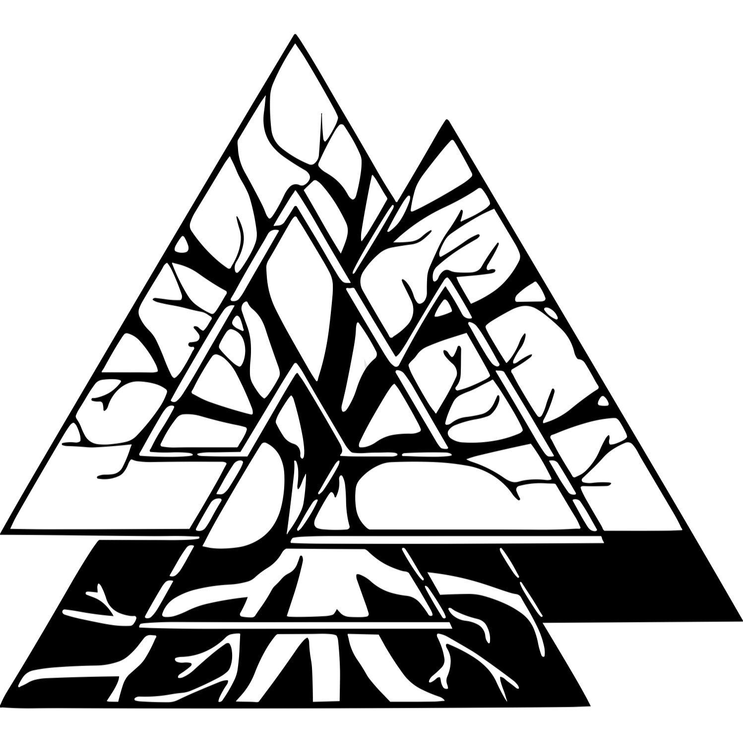 Decor perete Copac din Triunghiuri HH709 din lemn 30x27 cm