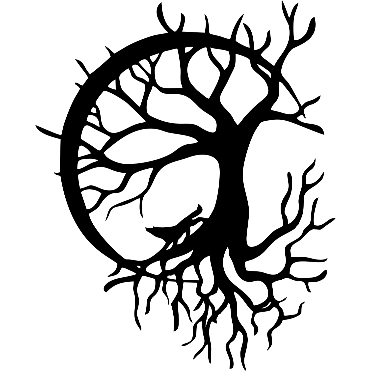 Decor perete Copac cu Lup si Luna HH756 din lemn 22x27 cm