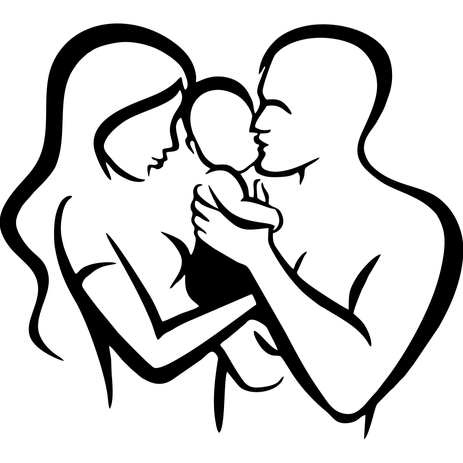 Decor perete Familie cu Bebelus HH728 din lemn 31x27 cm