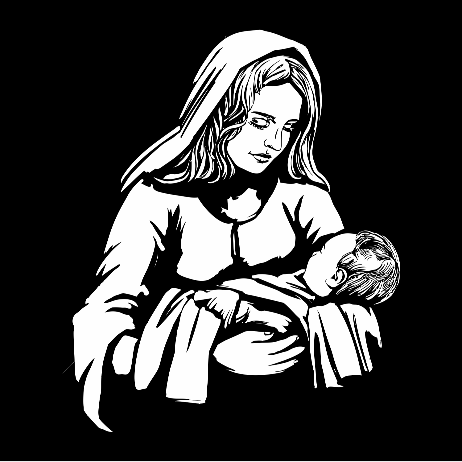 Decor perete Fecioara Maria HH775 din lemn 20x20 cm