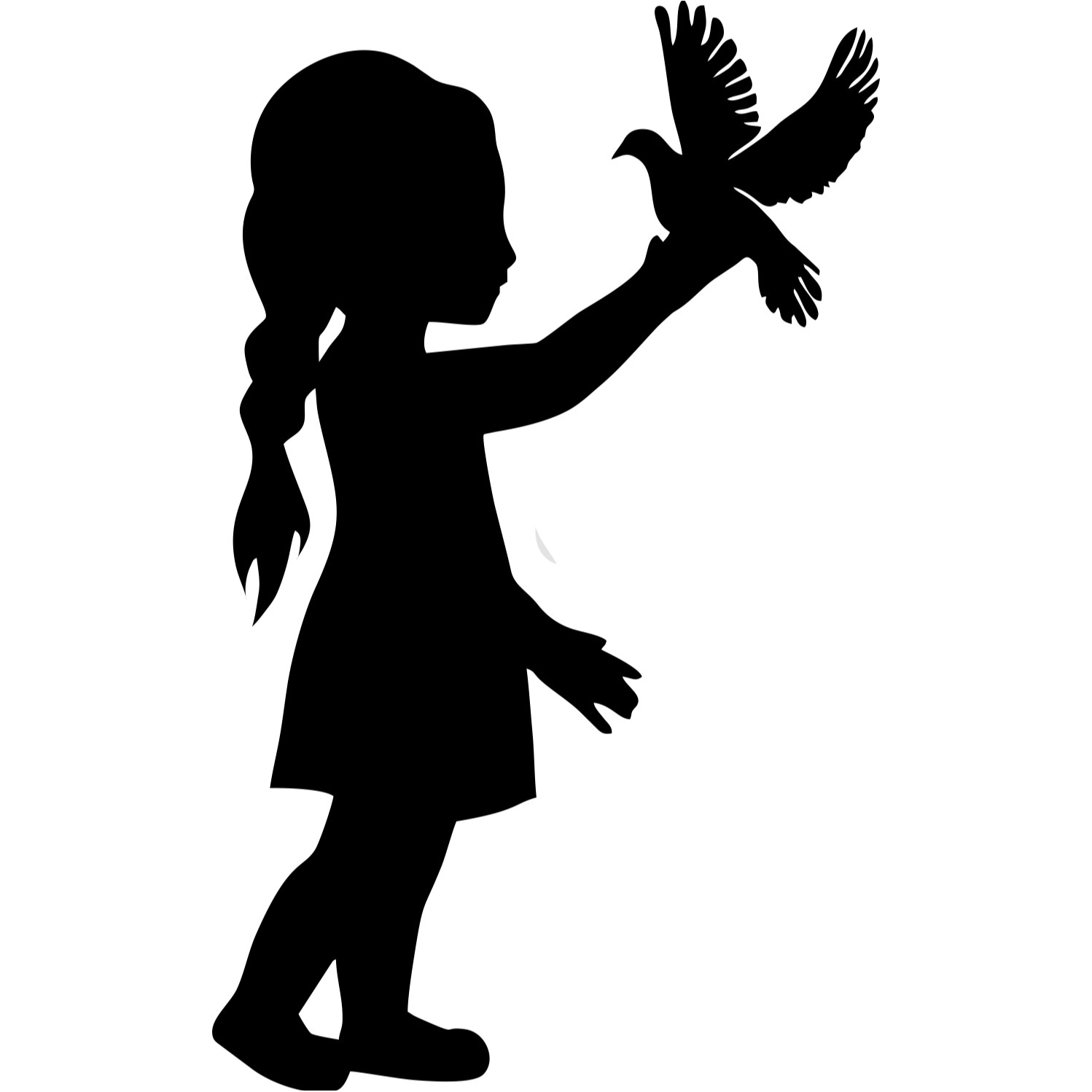 Decor perete Fetita cu Porumbel HH692 din lemn 26x43 cm