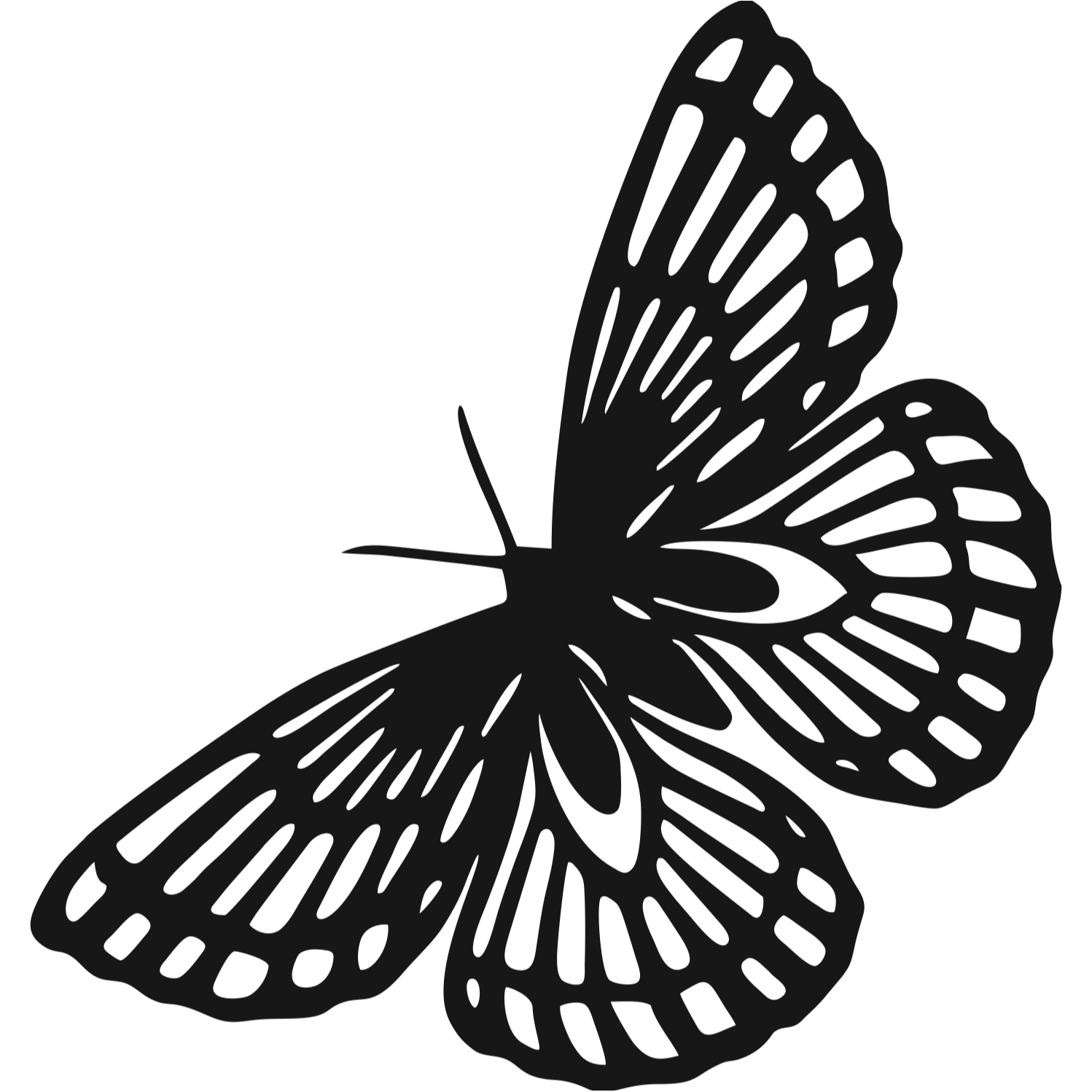 Decor perete Fluture HH778 din lemn 45x26 cm