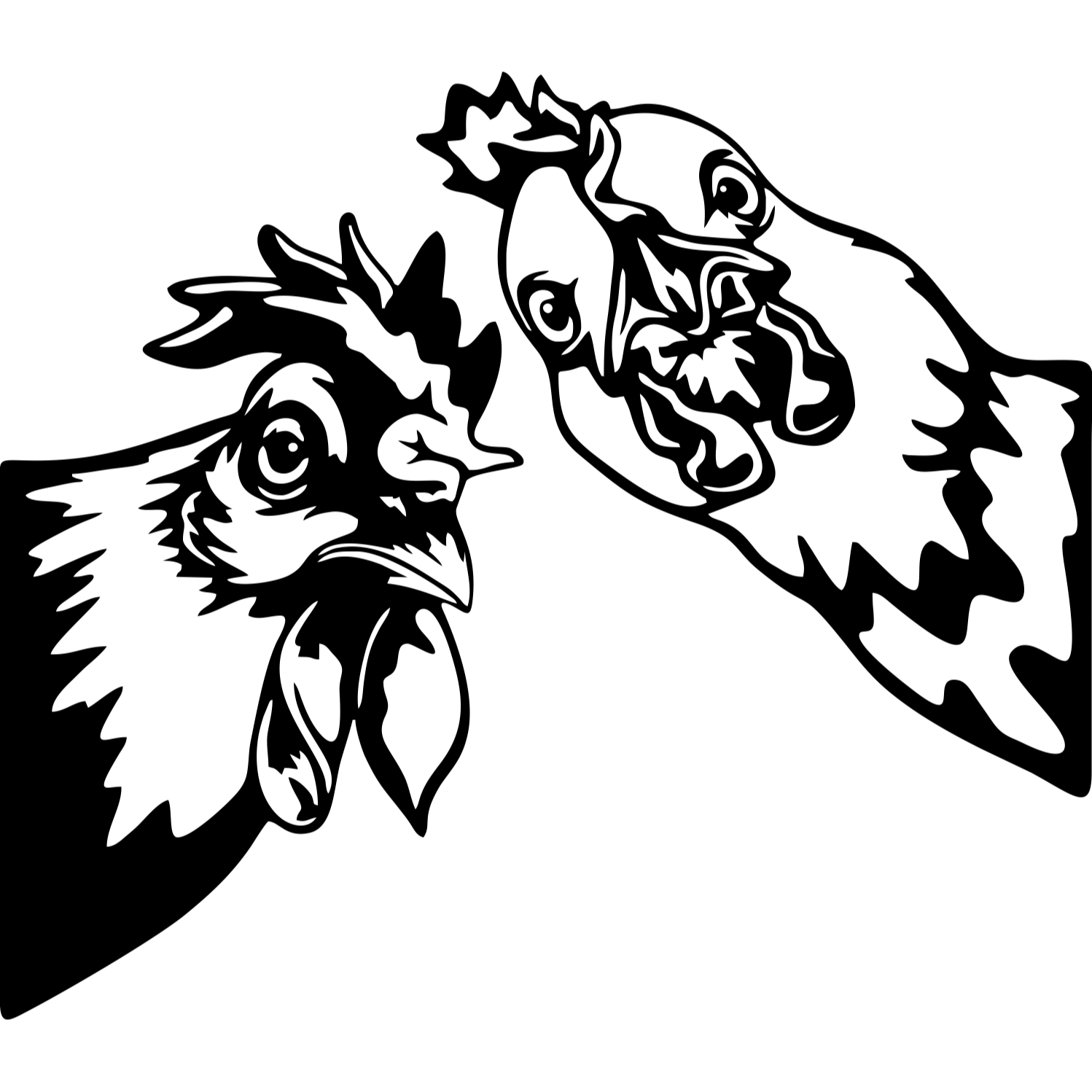 Decor perete Gaina si Cocos HH752 din lemn 17x37 cm