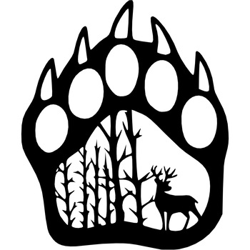 Decor perete Laba de Urs cu Cerb HH705 din lemn 27x33 cm Decor perete Laba de Urs cu Cerb HH705 din lemn 27x33 cm