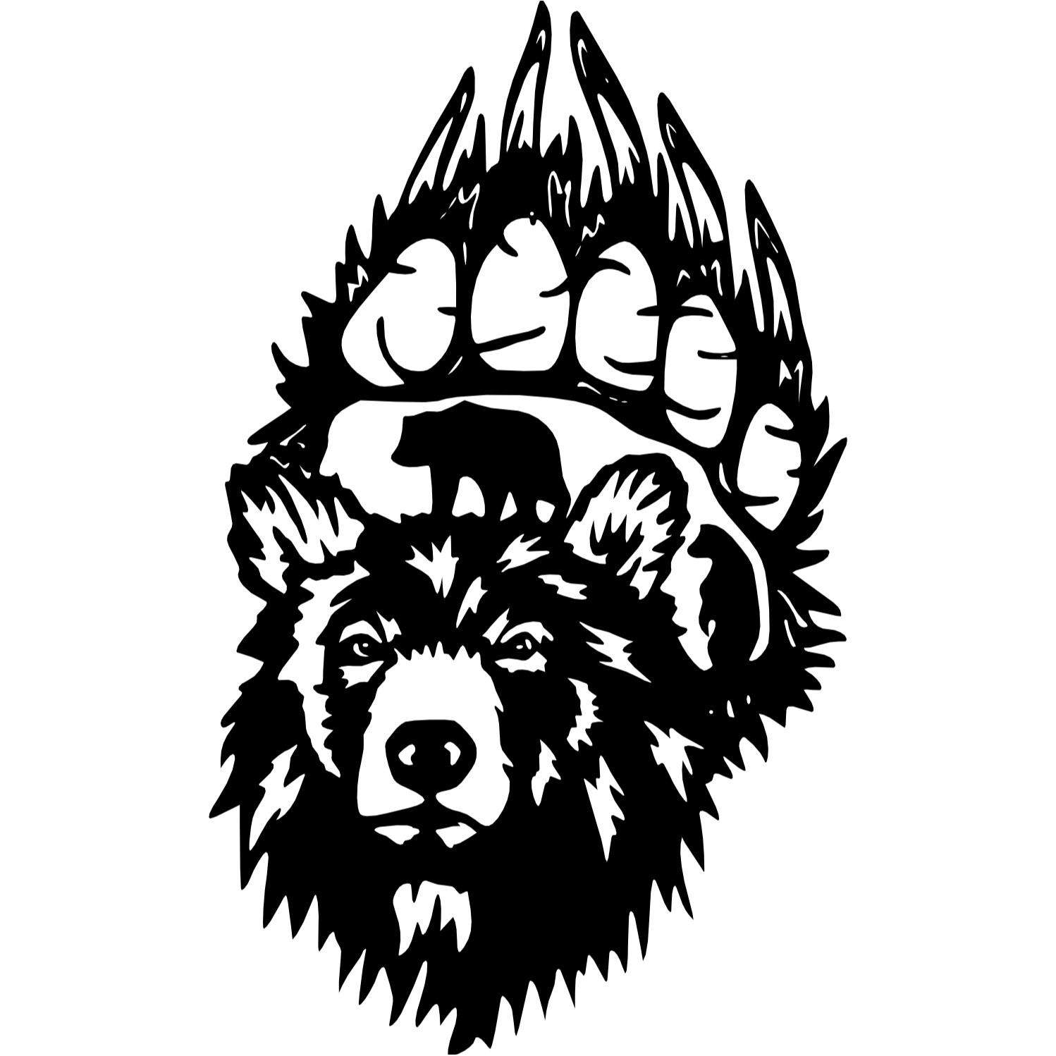 Decor perete Laba de Urs HH704 din lemn 25x42 cm