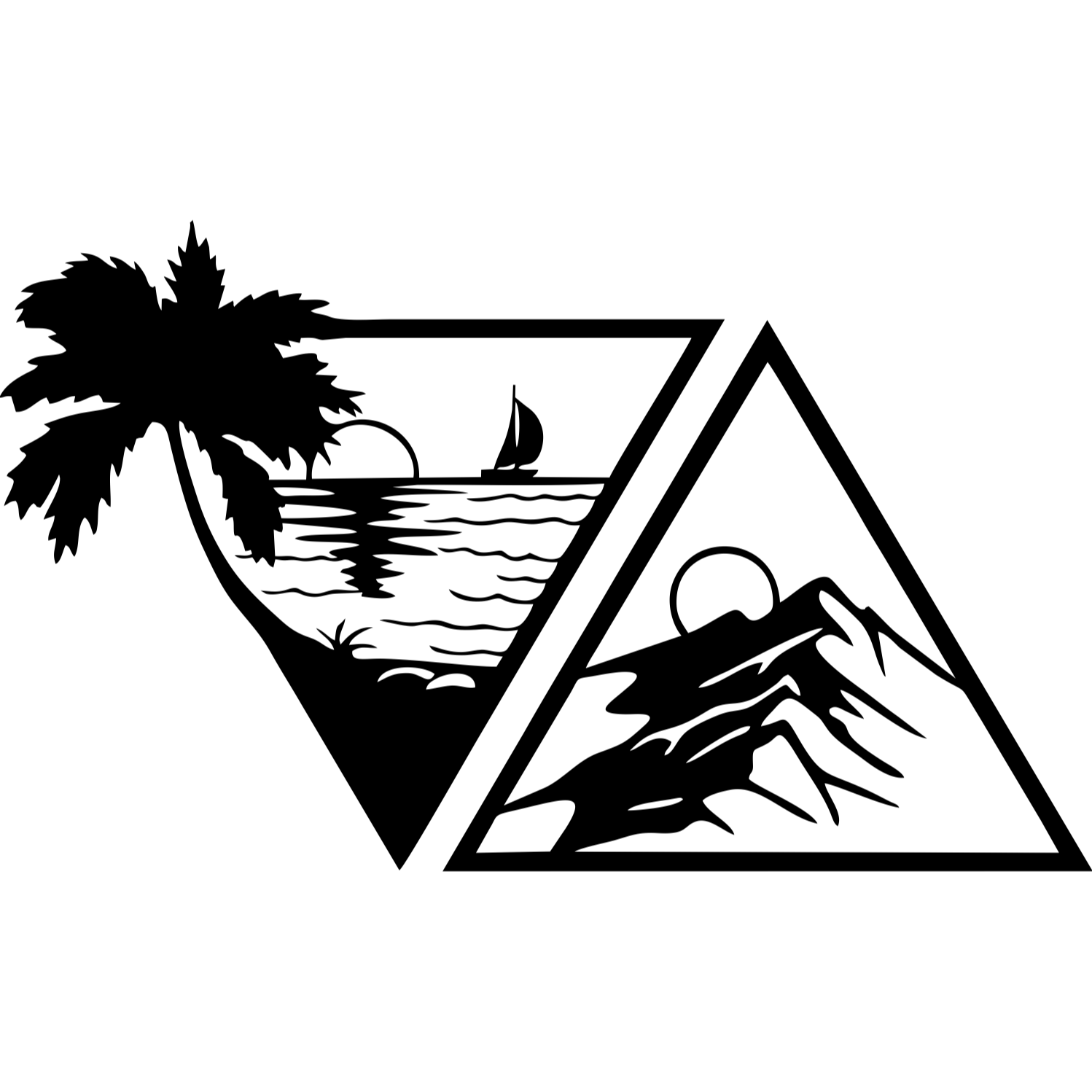 Decor perete Munte si Mare din 2 Parti HH721 din lemn 34x20 cm