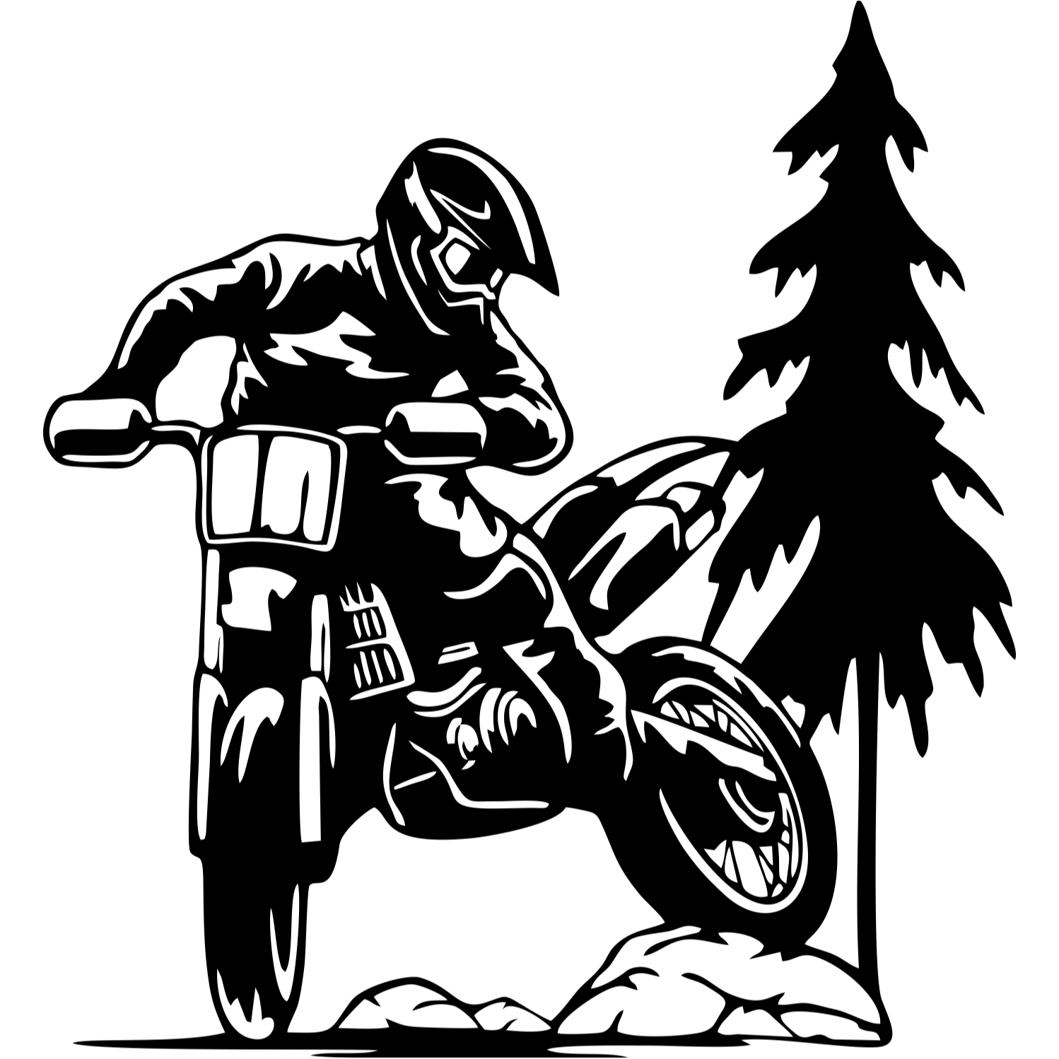 Decor perete Motocicleta Enduro HH734 din lemn 20x22 cm