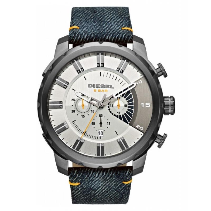 Ceas Diesel DZ4345, Otel inoxidabil/Piele, 5 ATM, Bleumarin