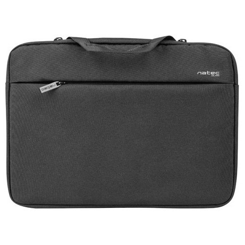Husa laptop NATEC CLAM, 15.6 inch, design slim, buzunar frontal, Negru