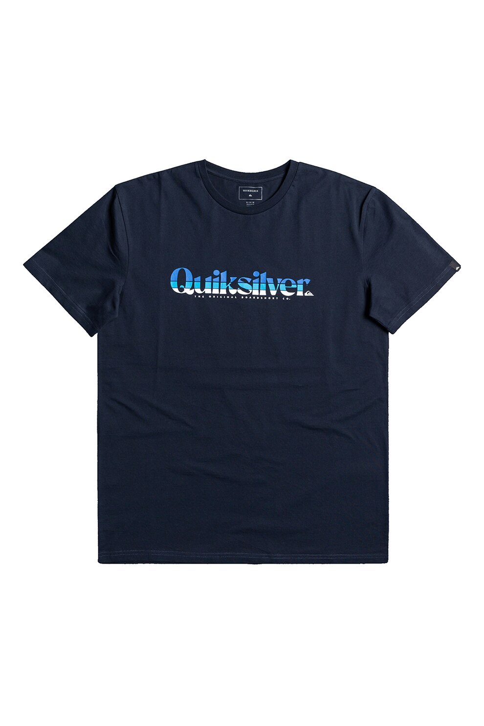QUIKSILVER, Tricou cu decolteu la baza gatului si imprimeu logo supradimensionat Primary Colours, Bleumarin inchis