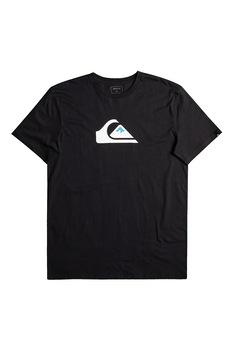 QUIKSILVER, Tricou din jerseu cu logo Comp, Negru QUIKSILVER, Tricou din jerseu cu logo Comp, Negru