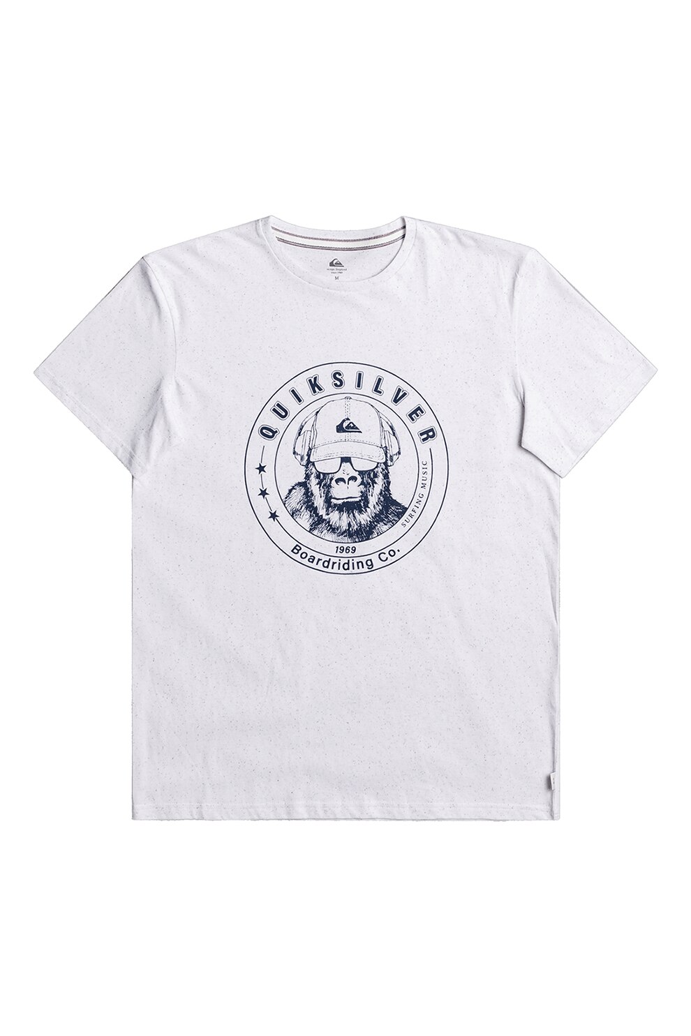 QUIKSILVER, Tricou cu imprimeu logo, Gri deschis/Bleumarin