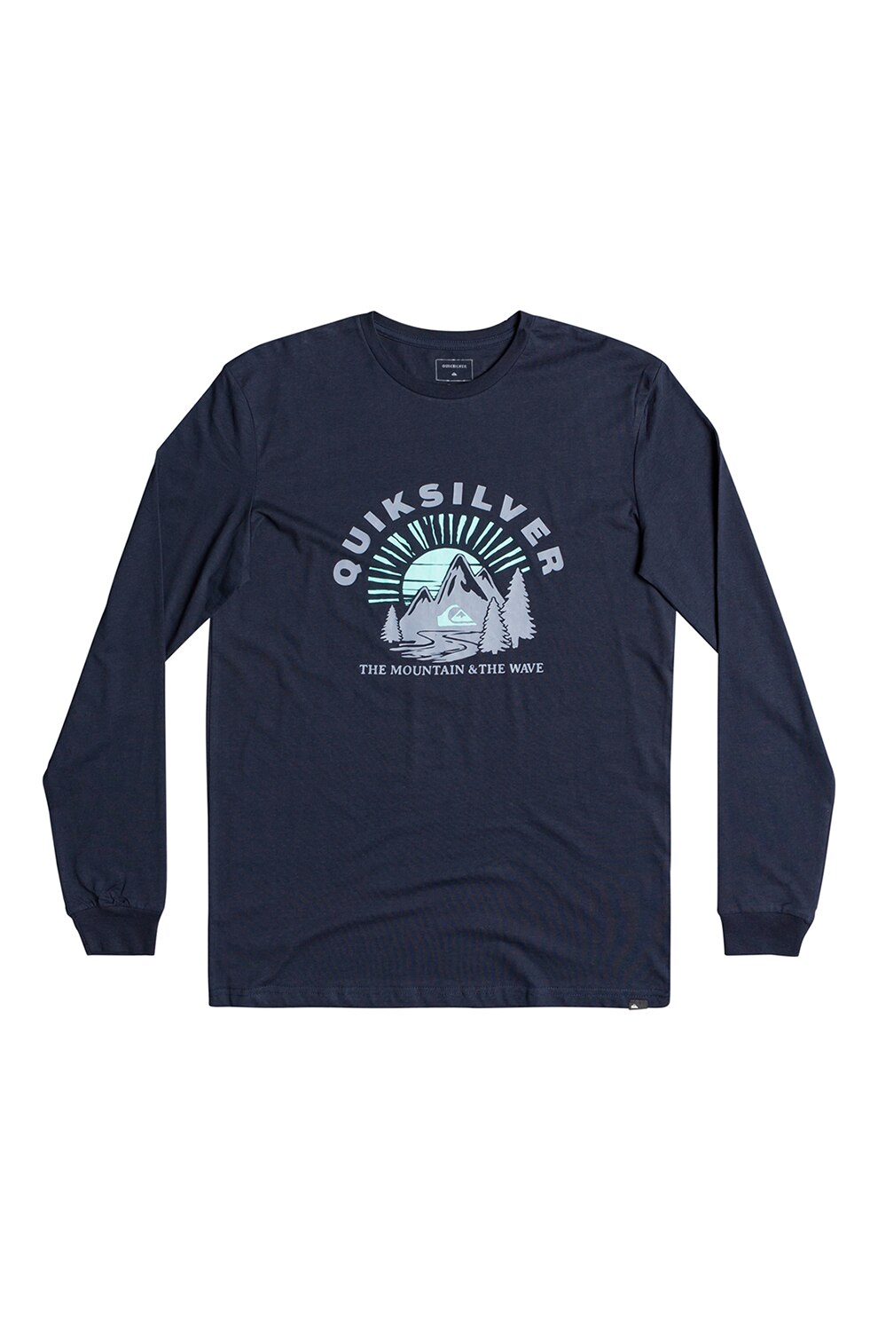 QUIKSILVER, Bluza din jerseu cu decolteu la baza gatului Mountain Side, bleumarin inchis