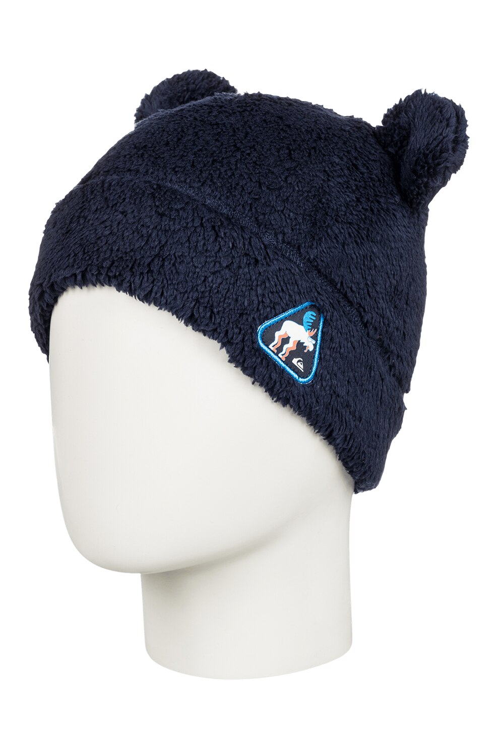 QUIKSILVER, Caciula din material teddy cu model cu urechi Rook, Bleumarin inchis