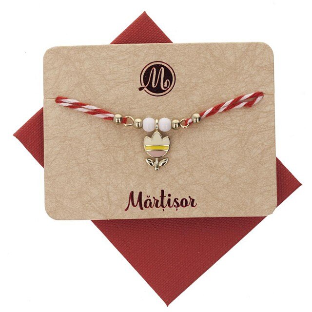 Bratara Aurie Dubla cu Lalea Galbena