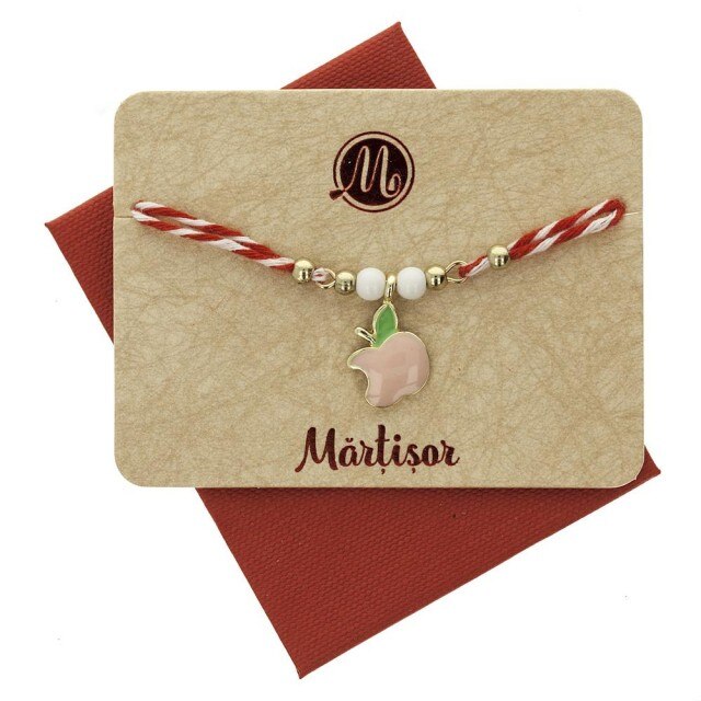 Bratara Aurie Dubla cu Mar Roz