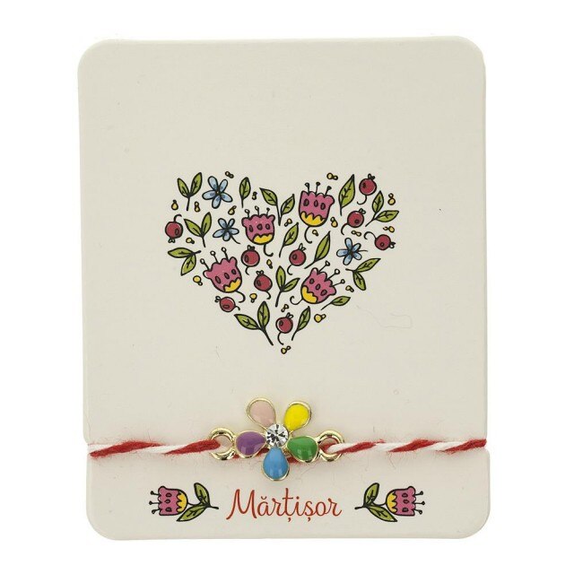 Bratara Aurie Kids cu Floare Colorata