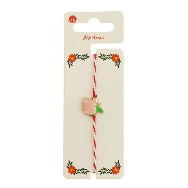 Bratara Aurie Martisor cu Mar Roz