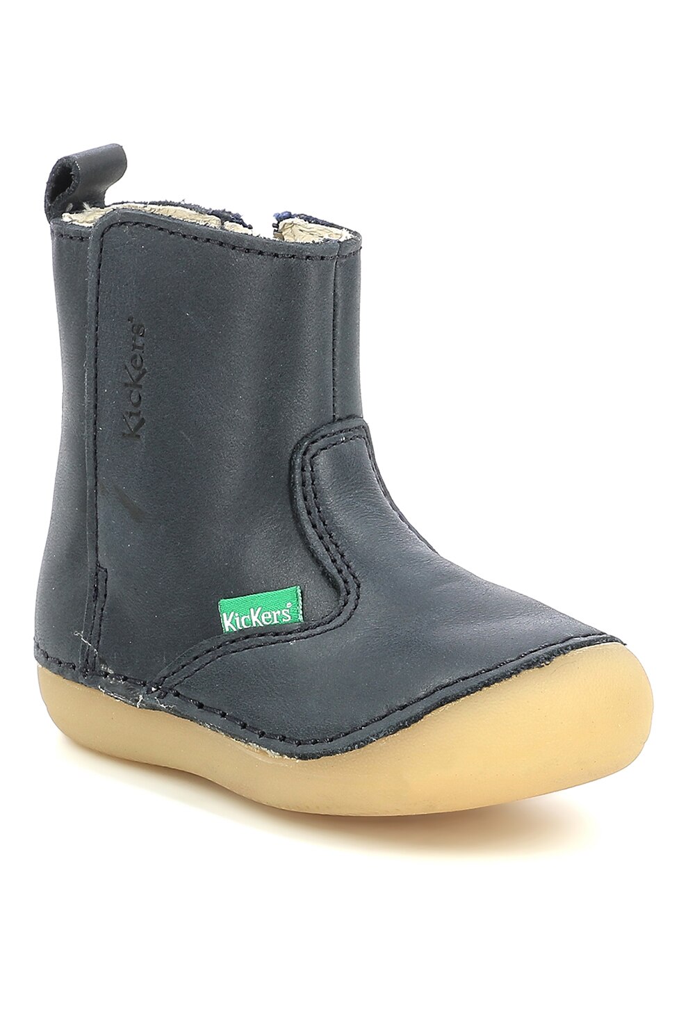 Kickers kids, Ghete de piele cu logo, Bleumarin