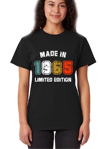 Egyedi női póló "Made in 1965 Limited Edition", fekete, S