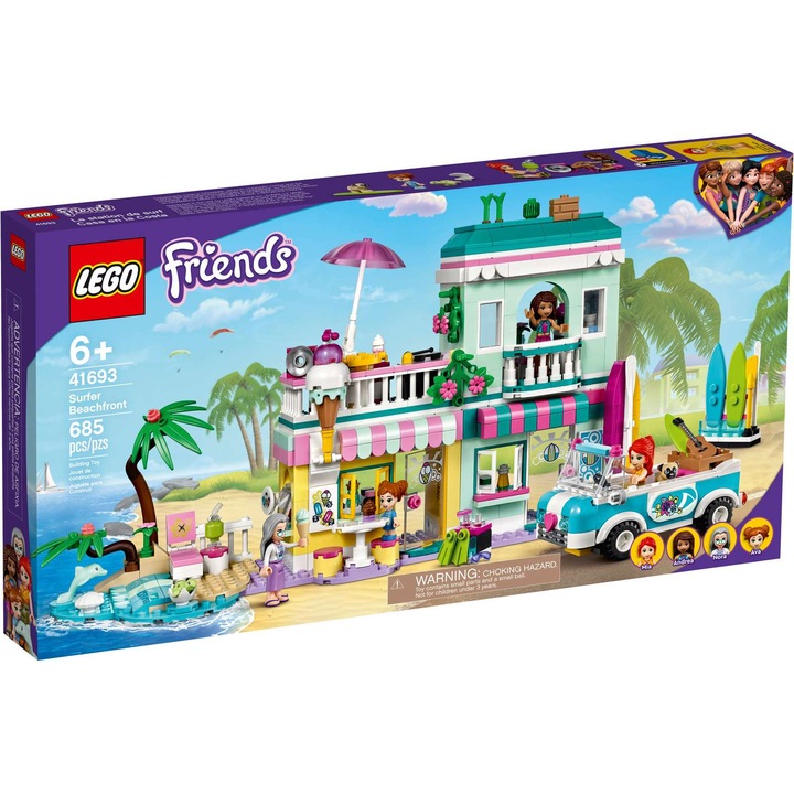LEGO® Friends - Plaja pentru surferi 41693, 685 piese