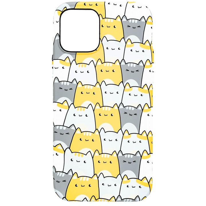 Husa de telefon, LUXO, compatibil cu iPhone 11, model Simply Cats cu efect fosforescent, TPU, multicolor