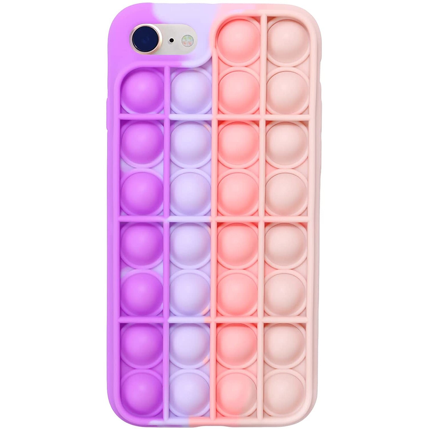 Husa protectie din silicon antistres POP IT compatibila cu Iphone 7, mov